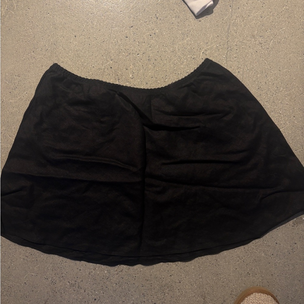 Reformation Black Linen skirt